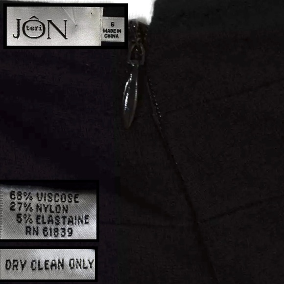 TERI JON Classy Blk Layered Straight A-Line Skirt - Picture 4 of 5